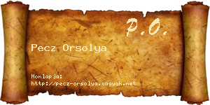 Pecz Orsolya névjegykártya